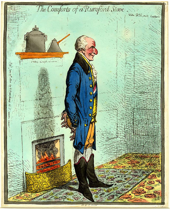 The Comforts of a Rumford Stove J. Gillray 1800